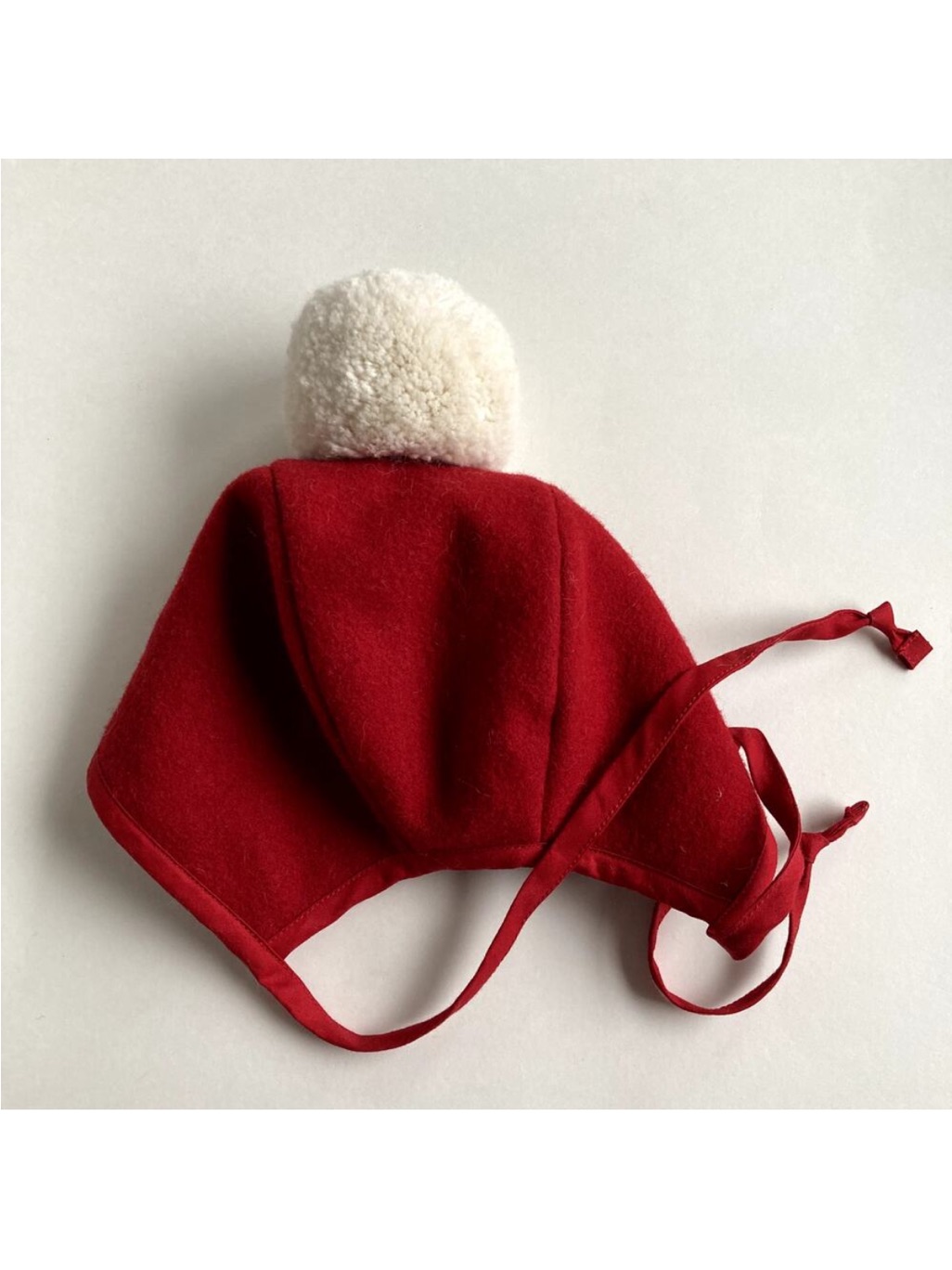Briar Baby Father Christmas Pom Bonnet - Wool - Red White - 18-24m — image 3 of 4